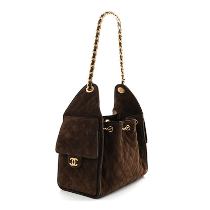 Chanel Suede Quilted Small Chanel 25 Handbag Dark Brown 3 of 11