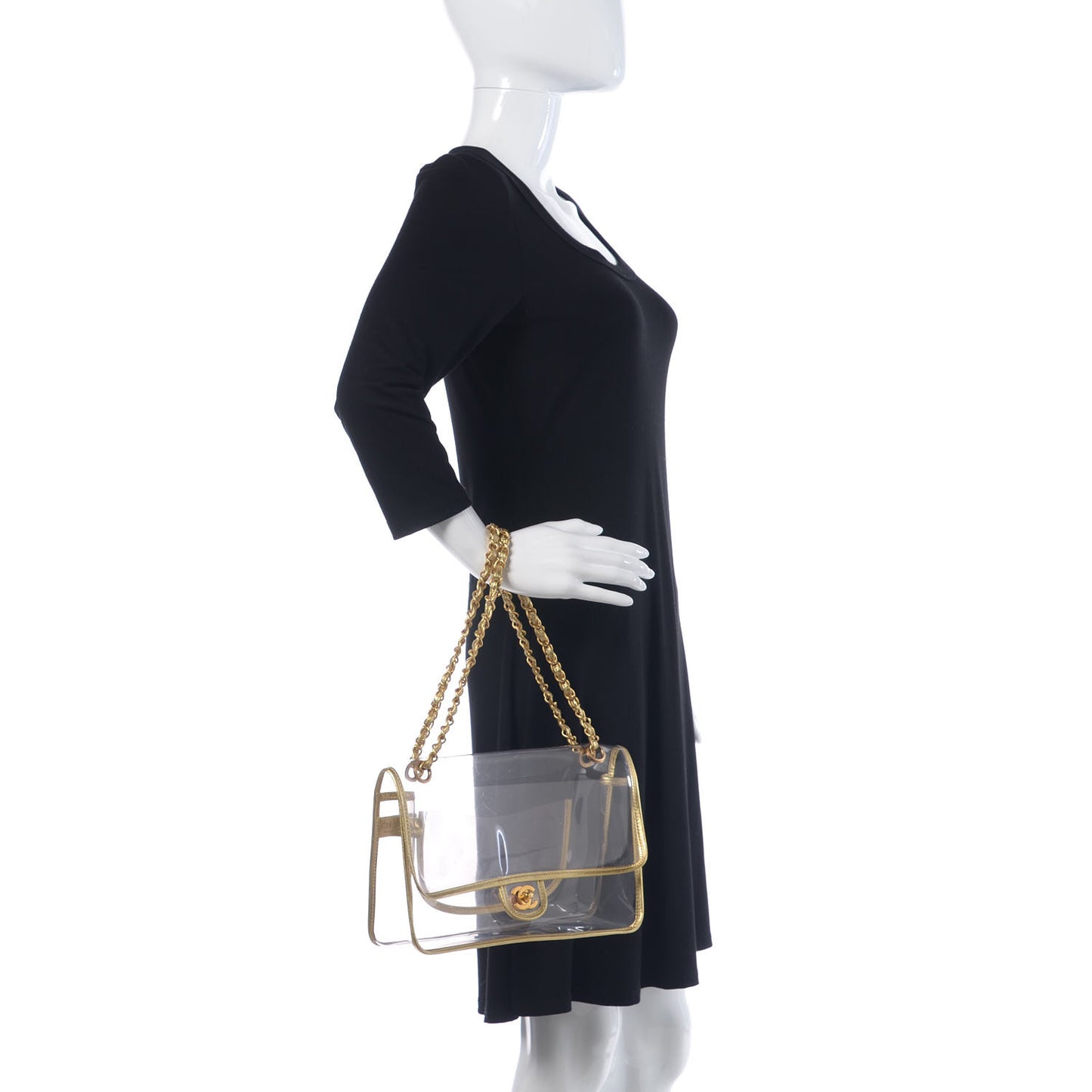 Lambskin Vinyl Large Naked Flap Gold