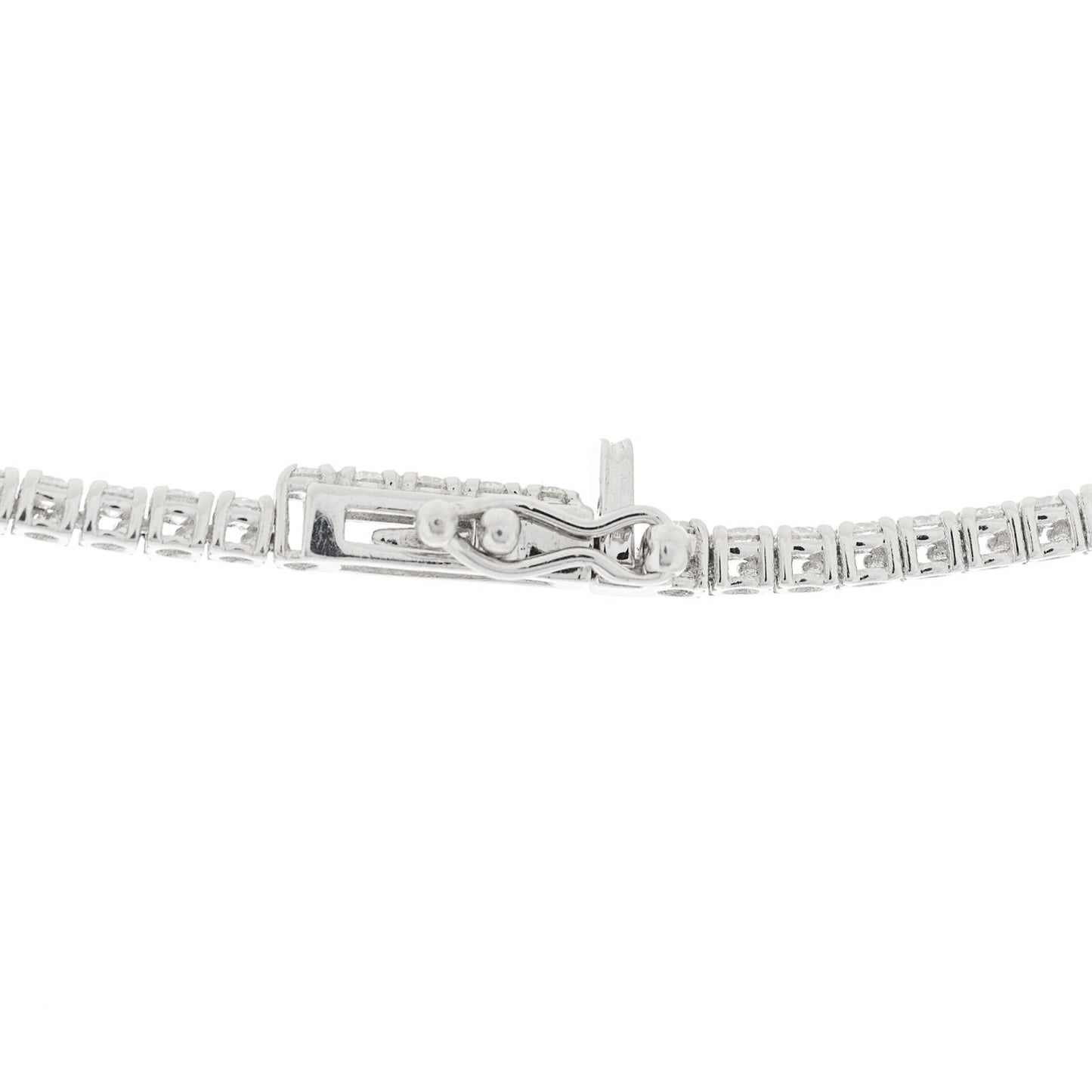 14K White Gold Diamond 3.90ctw Tennis Necklace
