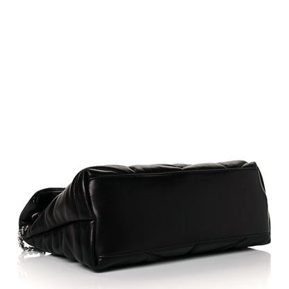 Saint Laurent Lambskin Quilted Small Loulou Puffer Monogram Chain Satchel Black 4 of 11