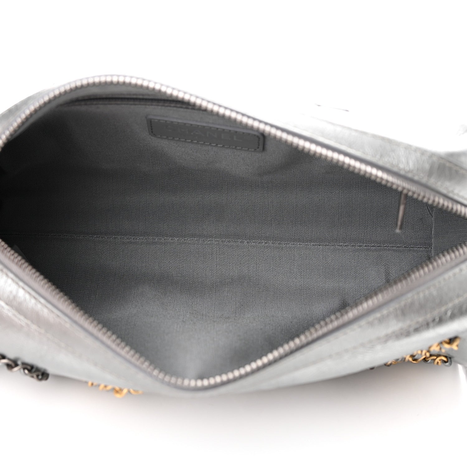 Chanel Metallic Lambskin Signe Bowling Bag Silver 5 of 11