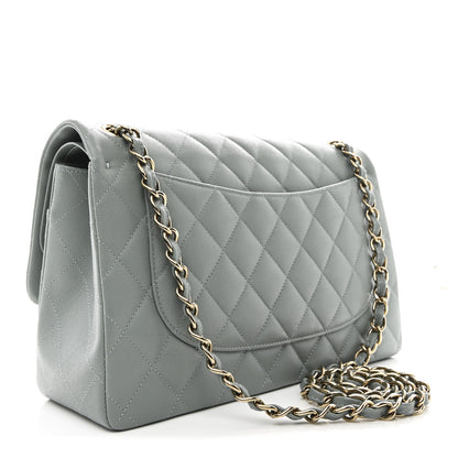 Chanel Caviar Quilted Jumbo Double Flap Light Blue 3 of 10