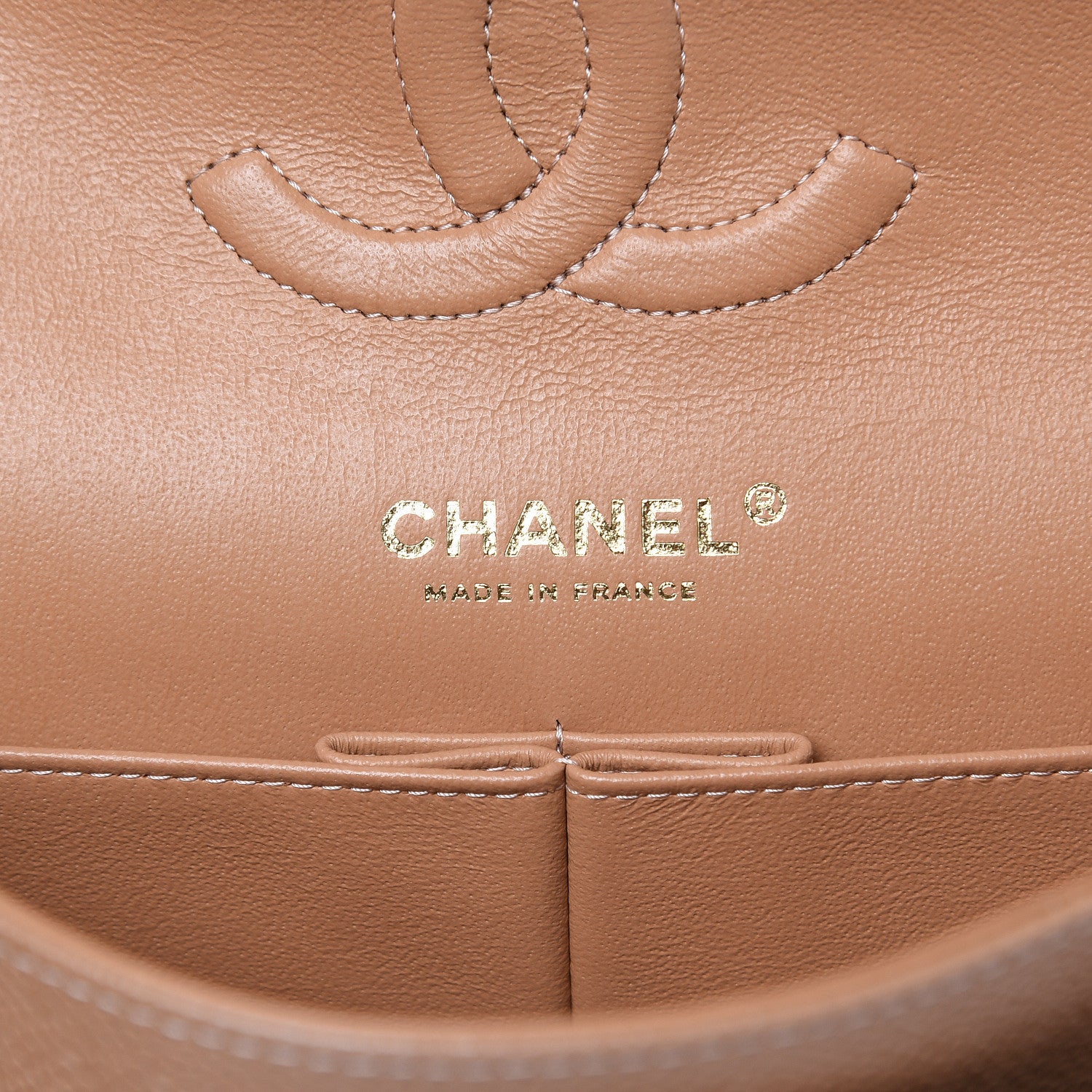 Chanel Caviar Quilted Medium Double Flap Beige 6 of 10