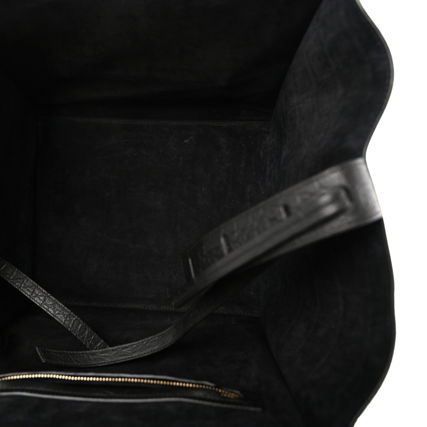 Celine Crocodile Embossed Calfskin Medium Phantom Luggage Black 5 of 9