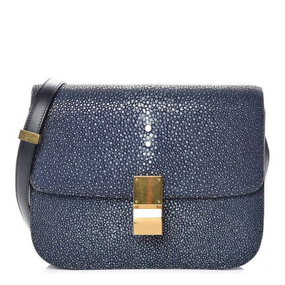 Celine Stingray Medium Classic Box Flap Bag Navy 1 of 10