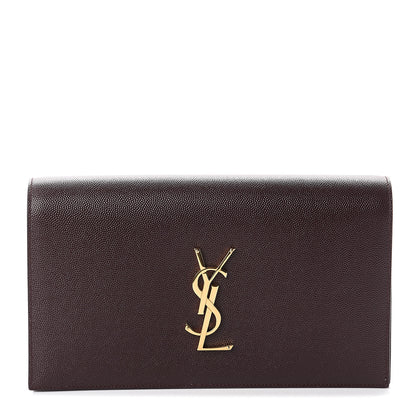 Saint Laurent Grain De Poudre Classic Kate Monogram Clutch Amaranto 1 of 5