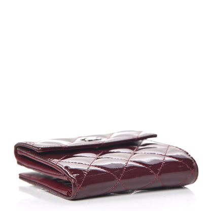 Chanel Patent Quilted Compact French Flap Wallet Dark Red 4 of 9