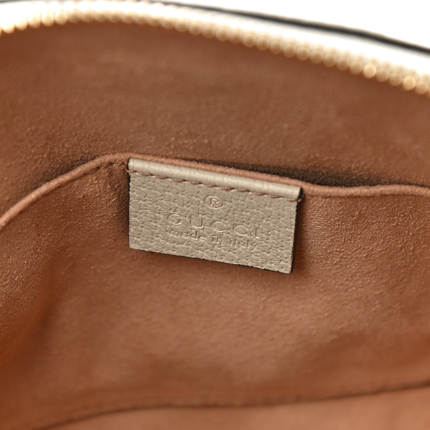 Textured Dollar Calfskin Web Small Ophidia Dome Shoulder Bag Mystic White