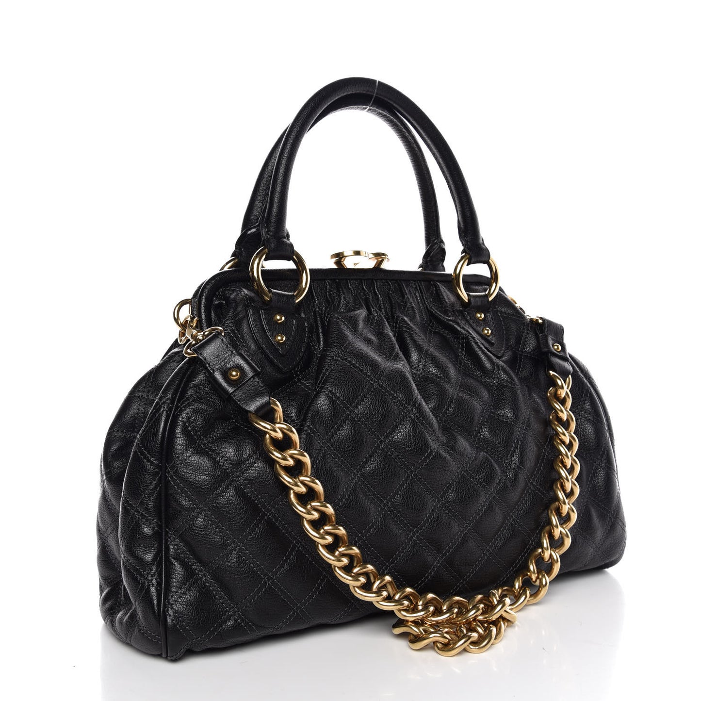 Calfskin Quilted Stam Black