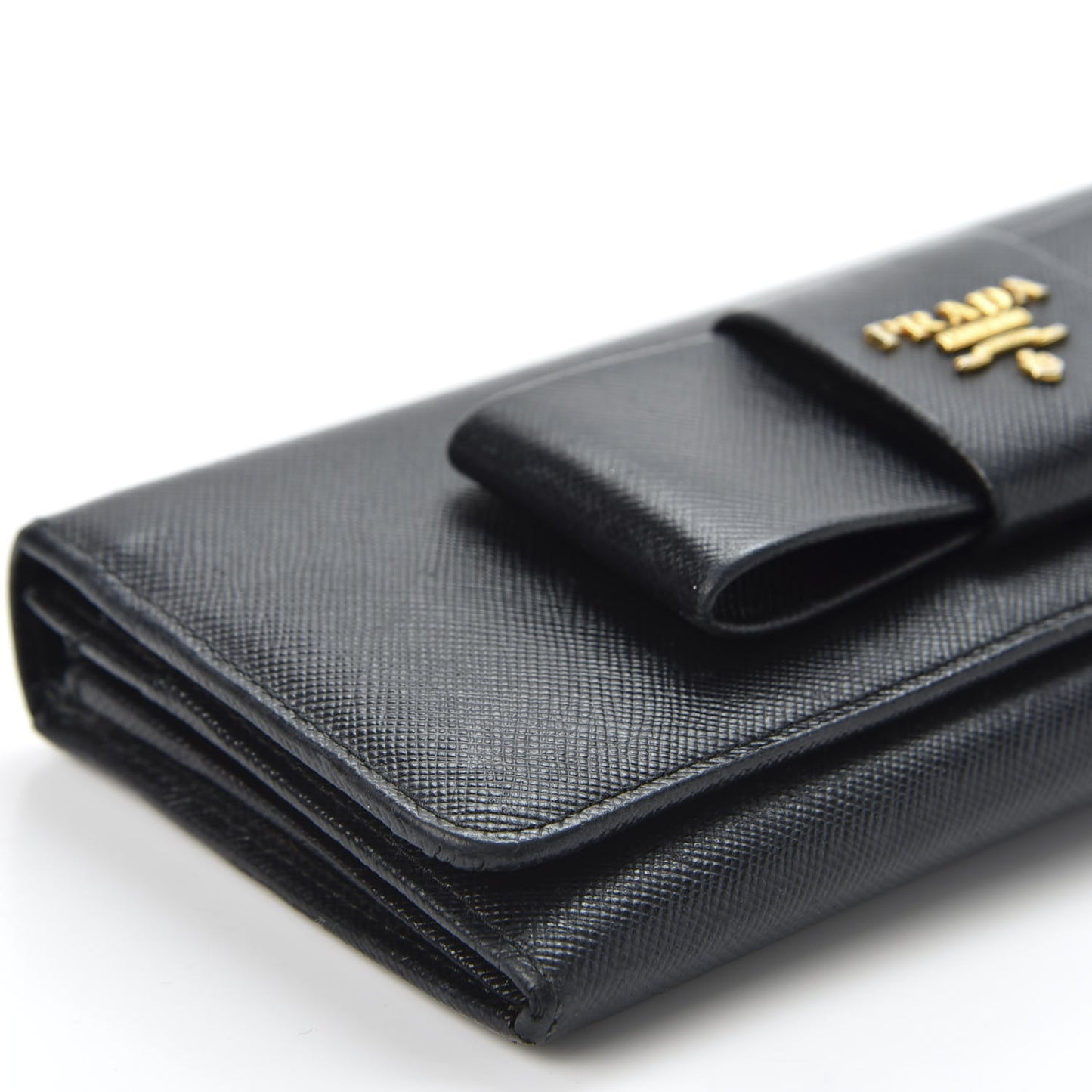 Saffiano Bow Continental Wallet Nero Black