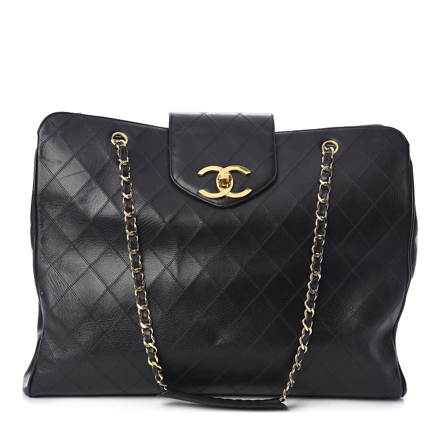 Calfskin Stitched XL Weekender Black