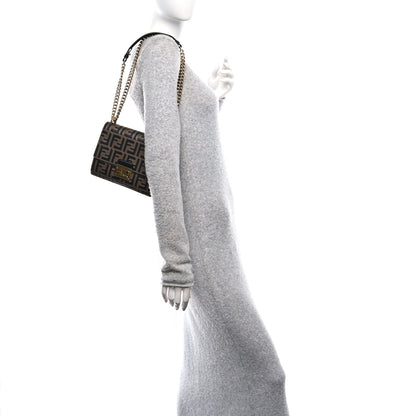 Fendi Vitello Liberty Bi-Color FF 1974 Embossed Small Kan U Shoulder Bag Maya Black 2 of 9
