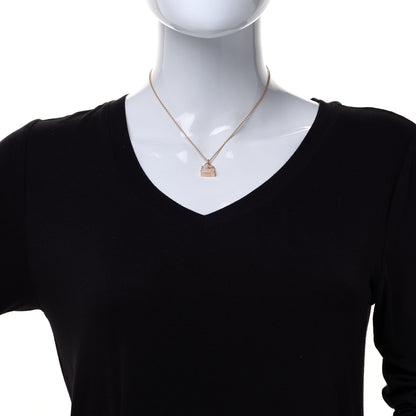 Hermes 18K Rose Gold Diamond Kelly Amulettes Pendant Necklace 2 of 6