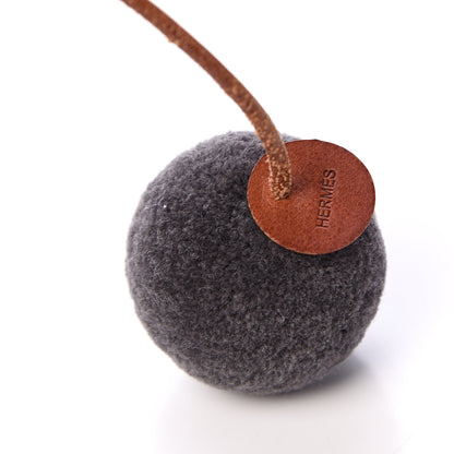 Hermes Wool Laine Et Cuir Pom Poms Bag Charm 4 of 6