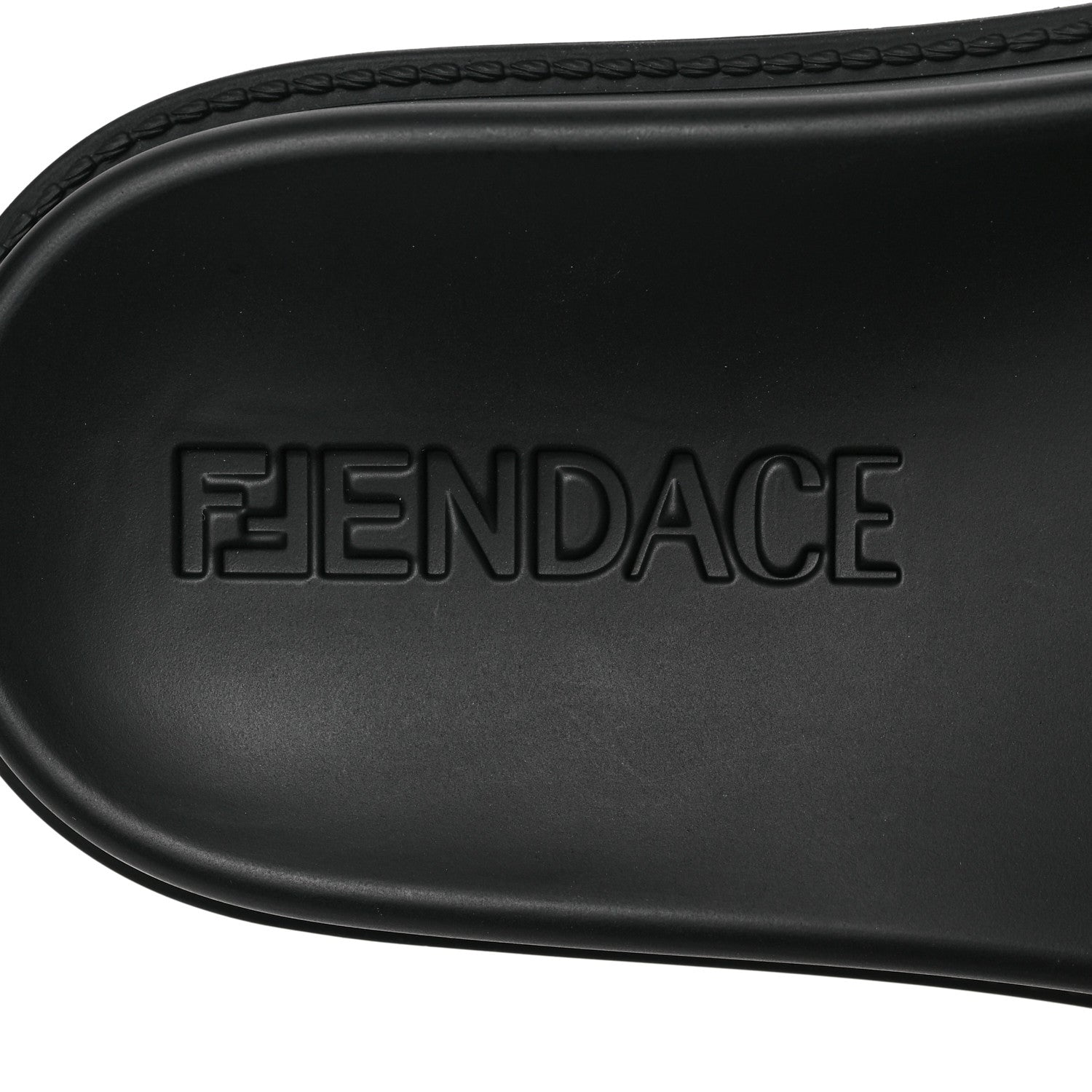 Fendi X VERSACE Rubber Metal Mesh Logo Slide Mens Sandals 6 Black Gold 7 of 7