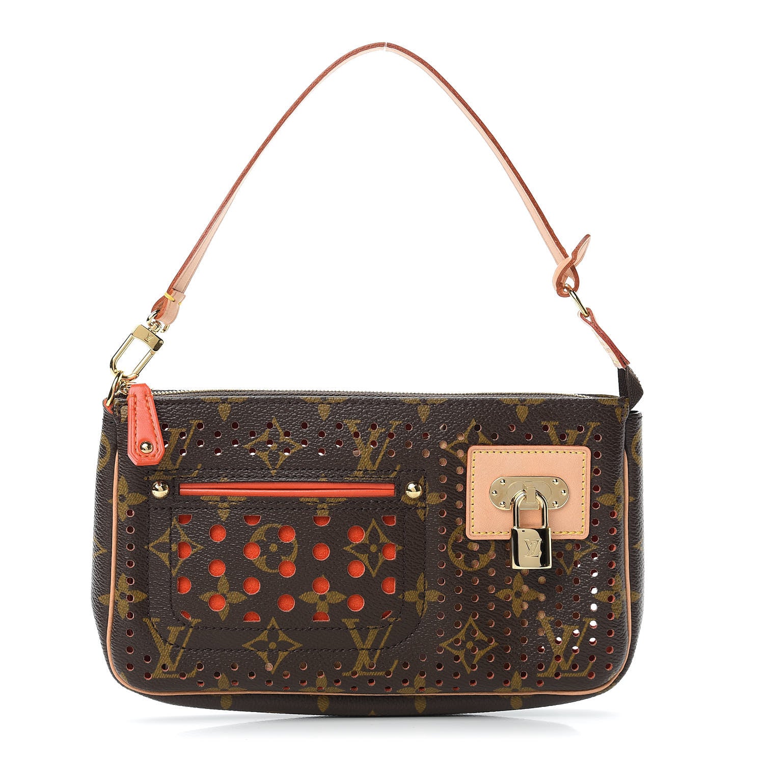 Louis Vuitton Monogram Perforated Pochette Accessories Bag Orange 1 of 10