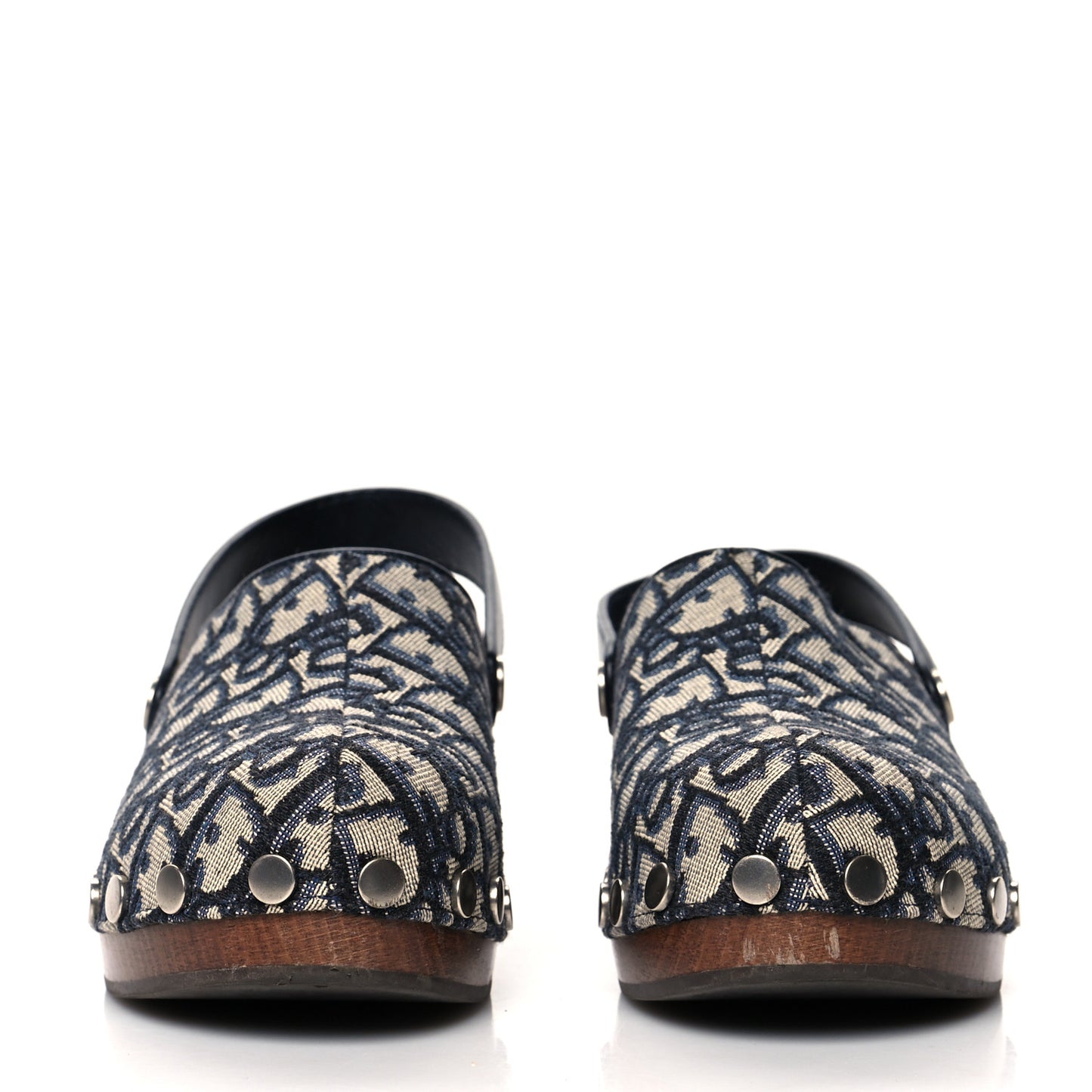 Canvas Oblique Diorquake 20mm Slingback Clogs 38 Deep Blue