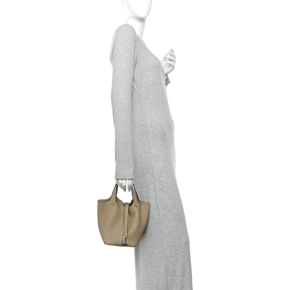 Hermes Taurillon Clemence Picotin Lock 18 PM Beige Marfa 2 of 11