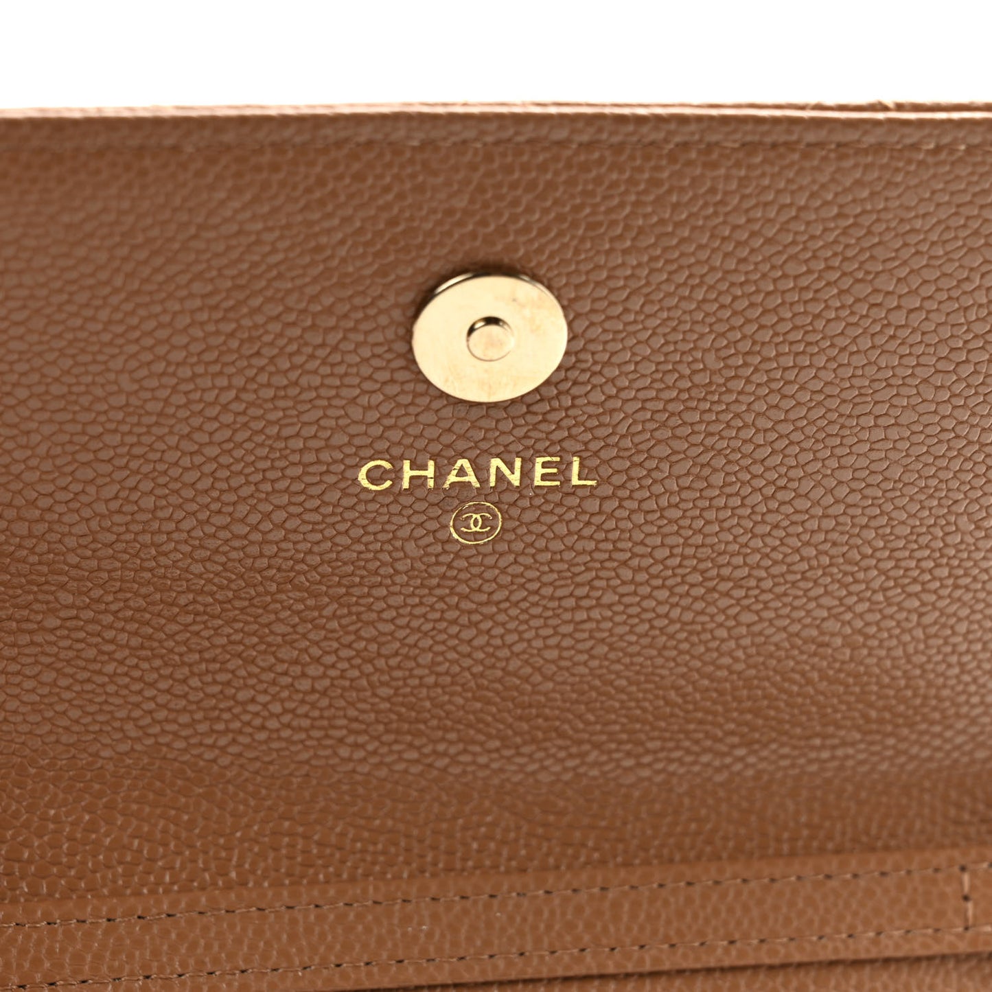 Caviar Quilted Business Affinity Clutch With Chain Flap Dark Beige