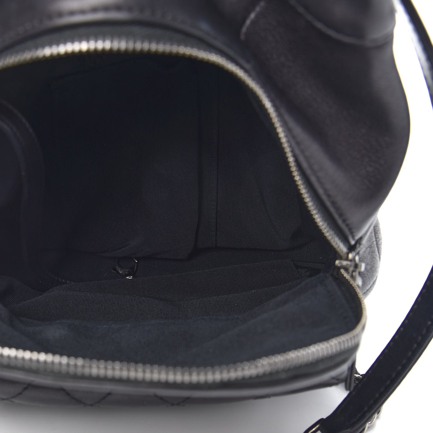Lambskin Quilted Drawstring Backpack Black