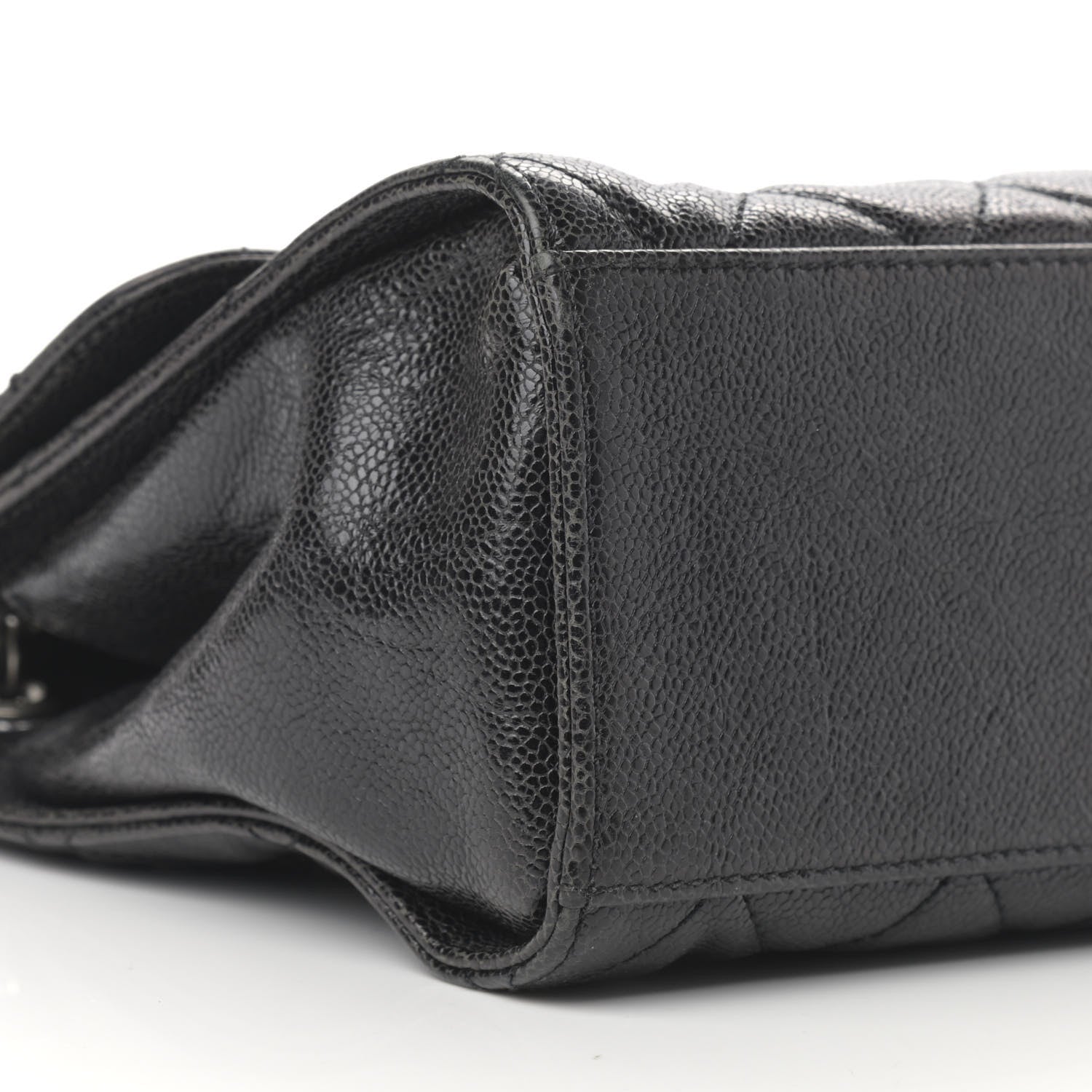 Chanel Crumpled Grained Calfskin Jumbo CC Crave Flap Black 9 of 12