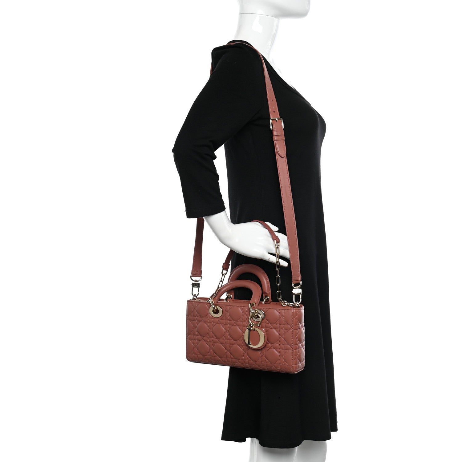 Christian Dior Lambskin Cannage Medium Lady D-Joy Ethereal Pink 2 of 9
