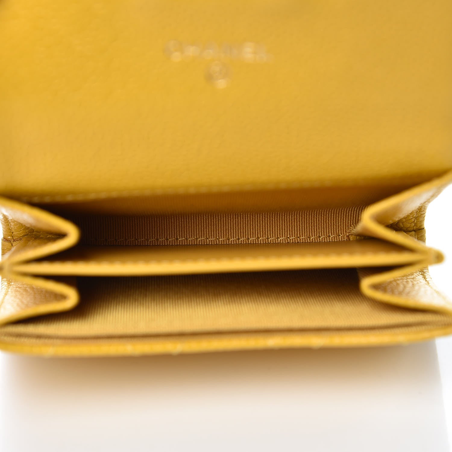 Chanel Caviar Quilted Flap Card Holder Wallet Yellow 5 of 9