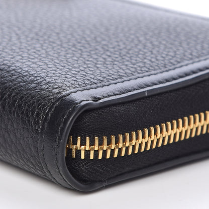 Prada Vitello Daino Zip Around Wallet Black 9 of 9