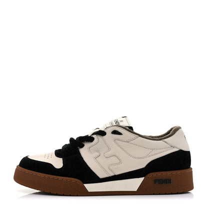 Fendi Suede Vitello Fendi Match Low Top Sneakers 41 Milk Black 1 of 8