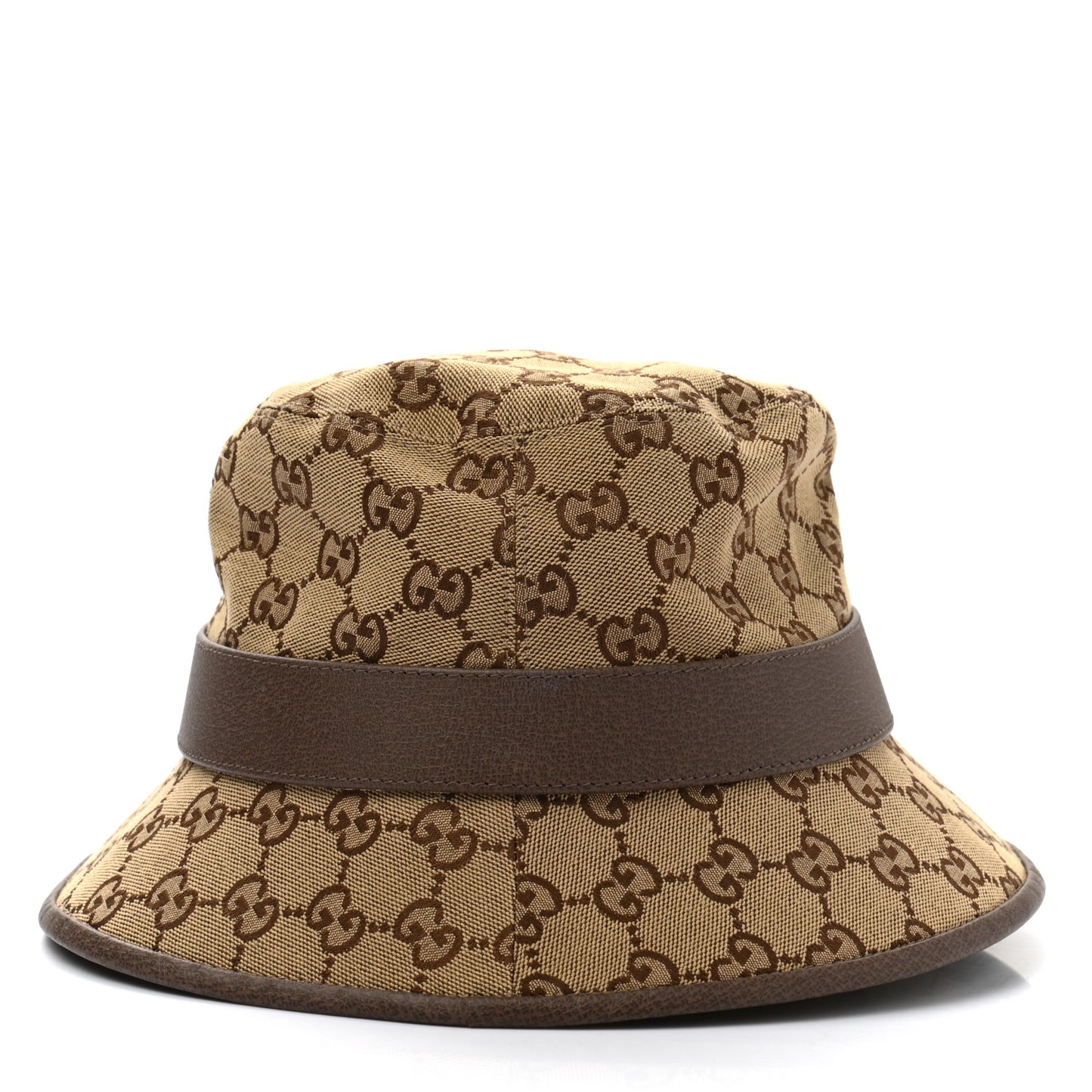 Monogram Textured Dollar Calfskin GG Jago Bucket Hat S Cacao Beige