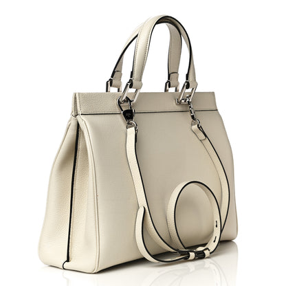 Gucci Grainy Calfskin Medium Zumi Top Handle Bag Mystic White 3 of 11