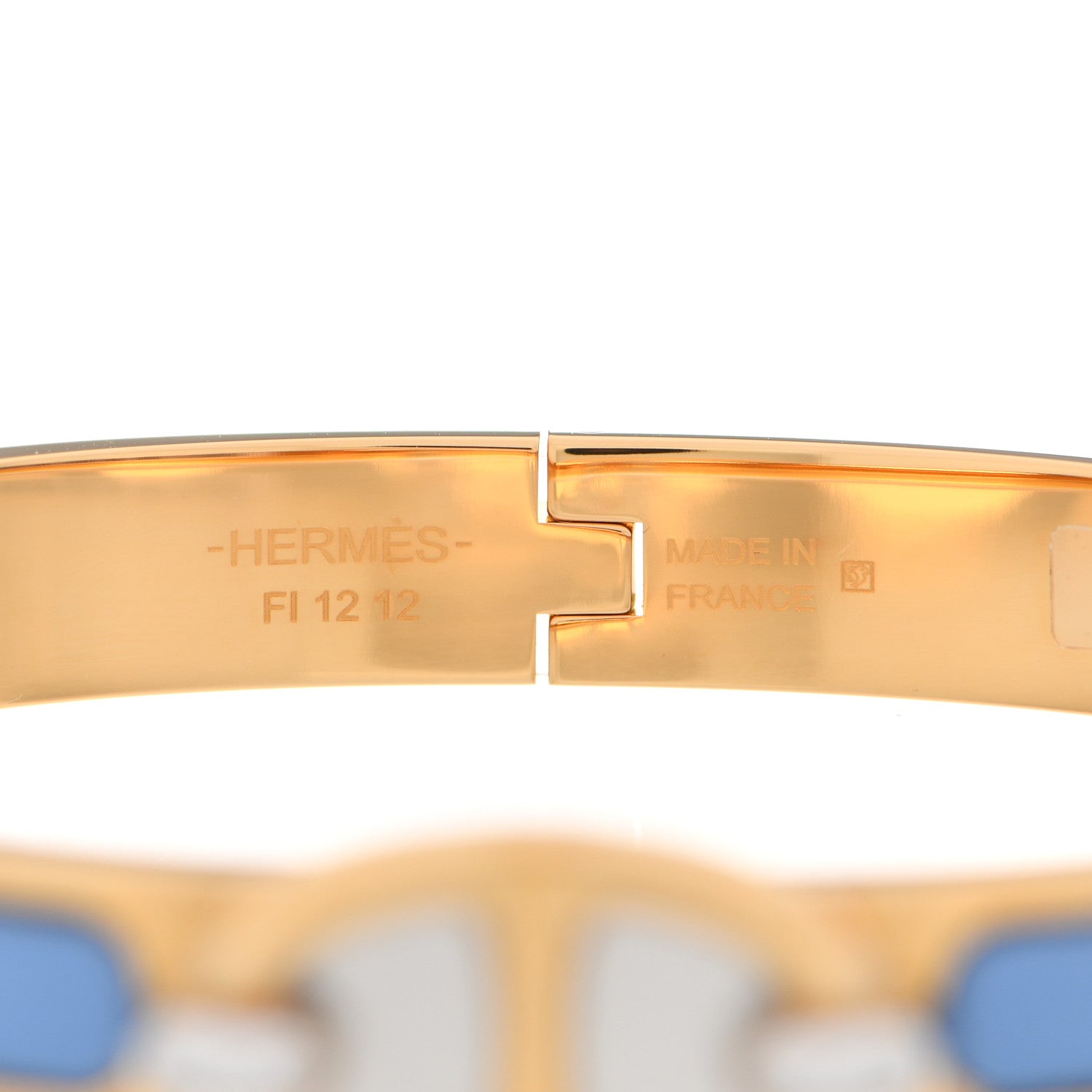 Hermes Enamel Mini Farandole Clic Chaine D'Ancre Bracelet Blue 6 of 7
