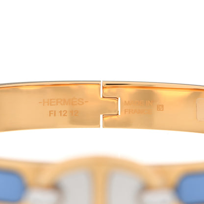 Hermes Enamel Mini Farandole Clic Chaine D'Ancre Bracelet Blue 6 of 7
