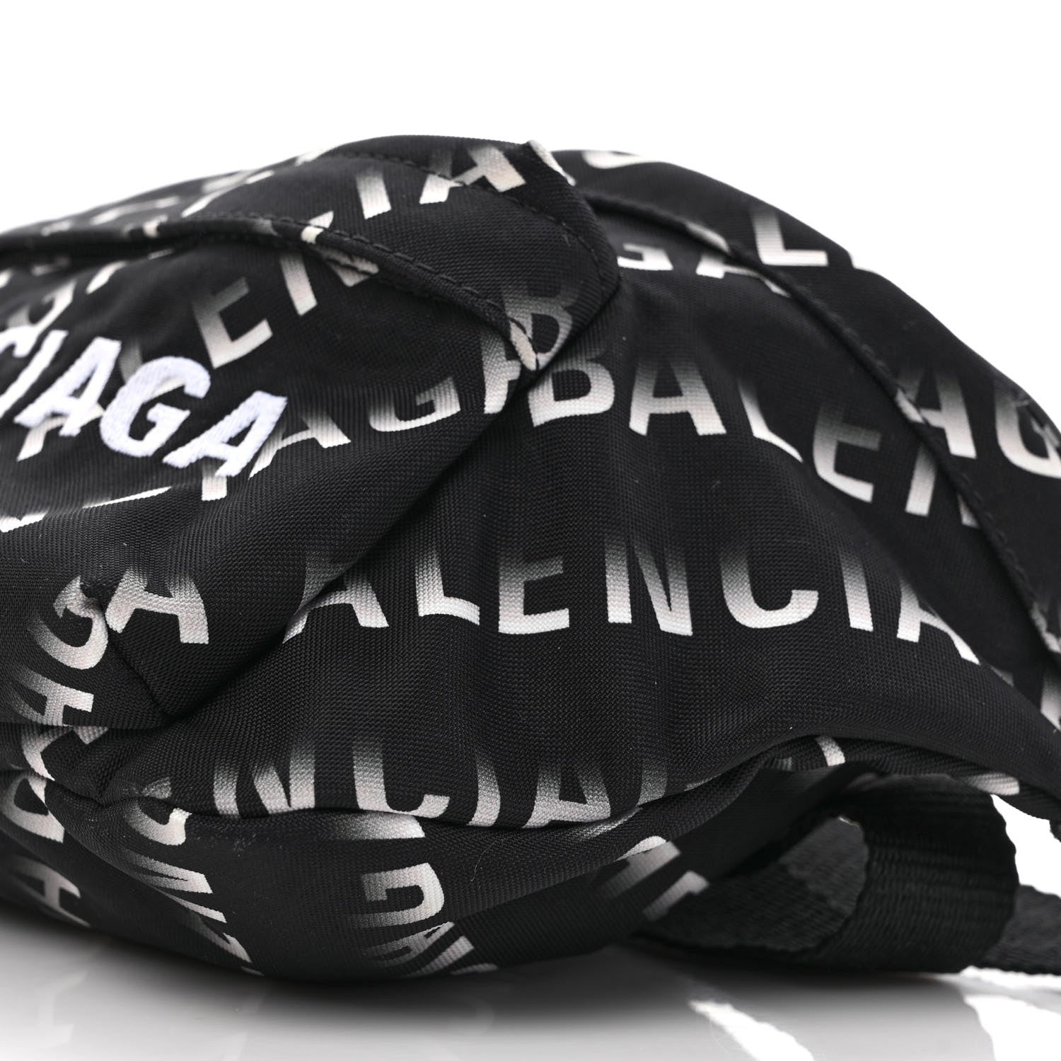 Balenciaga Recycled Sport Nylon Allover Gradient Logo Wheel Beltpack Black White 9 of 9