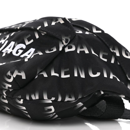 Balenciaga Recycled Sport Nylon Allover Gradient Logo Wheel Beltpack Black White 9 of 9