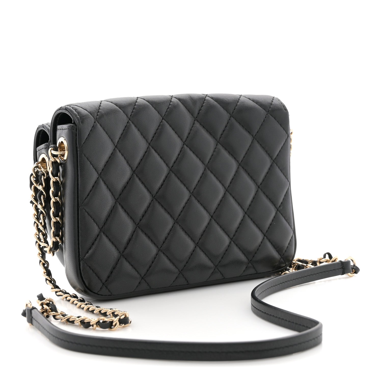 Chanel Lambskin Quilted Side Packs Black 3 of 14