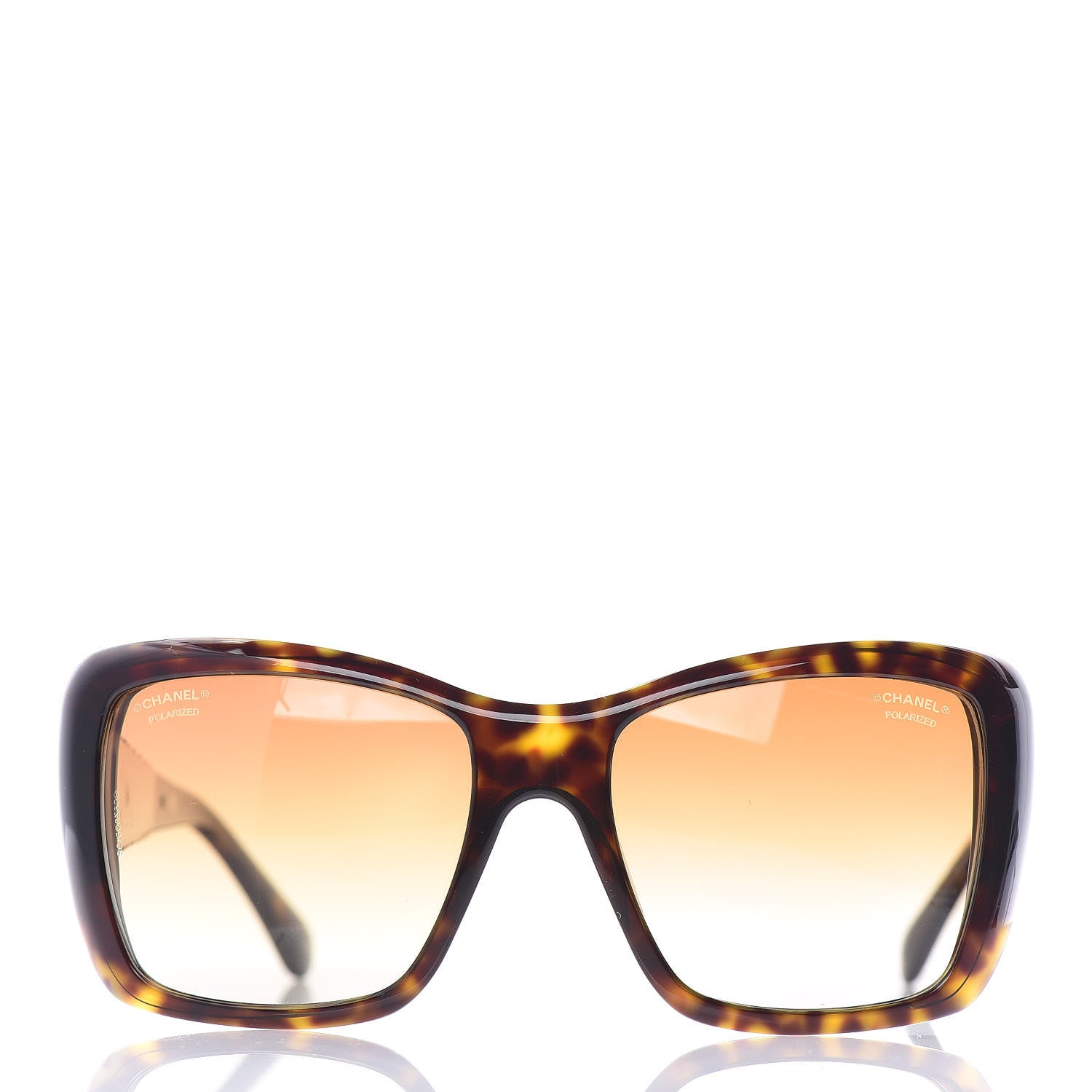 Chanel Crystal Polarized CC Square Sunglasses 5301-B Tortoise Gold 2 of 7