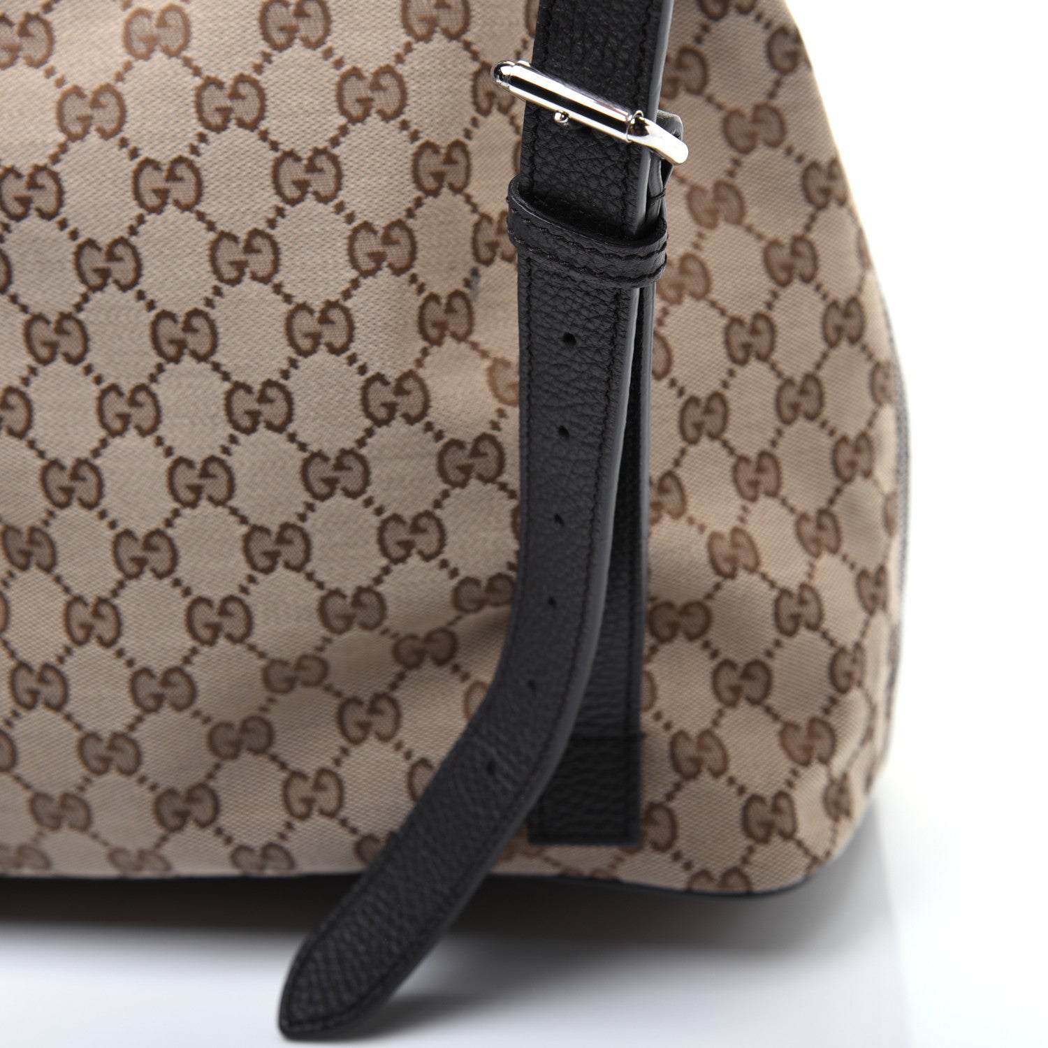 Gucci Monogram Dollar Calfskin O Drawstring Backpack Beige Ebony Testa di Moro Dark Chocolate 15 of 18