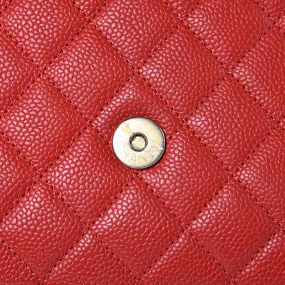 Chanel Caviar Quilted Medium CC Filigree Flap Red 9 of 12