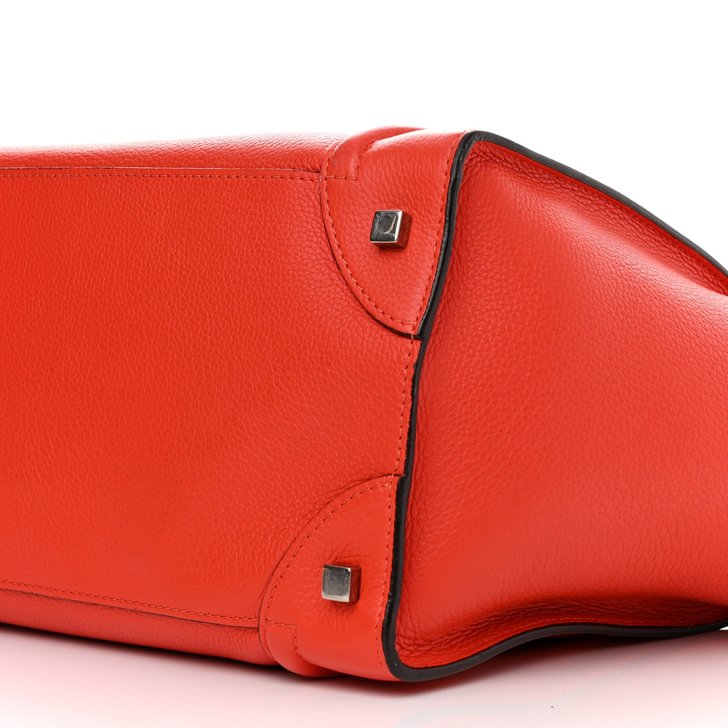 Drummed Calfskin Mini Luggage Vermillion