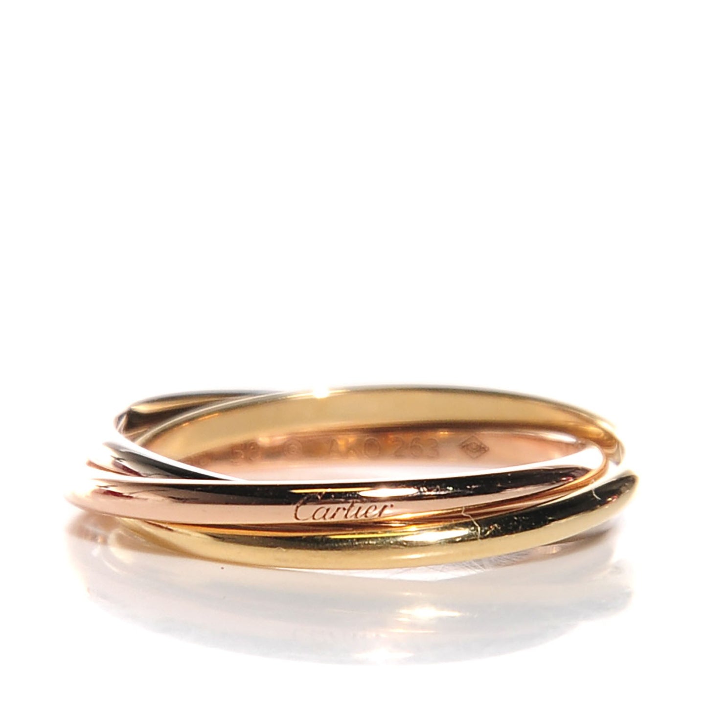 18K Pink Yellow White Gold Extra Small Trinity Ring 50 5.25