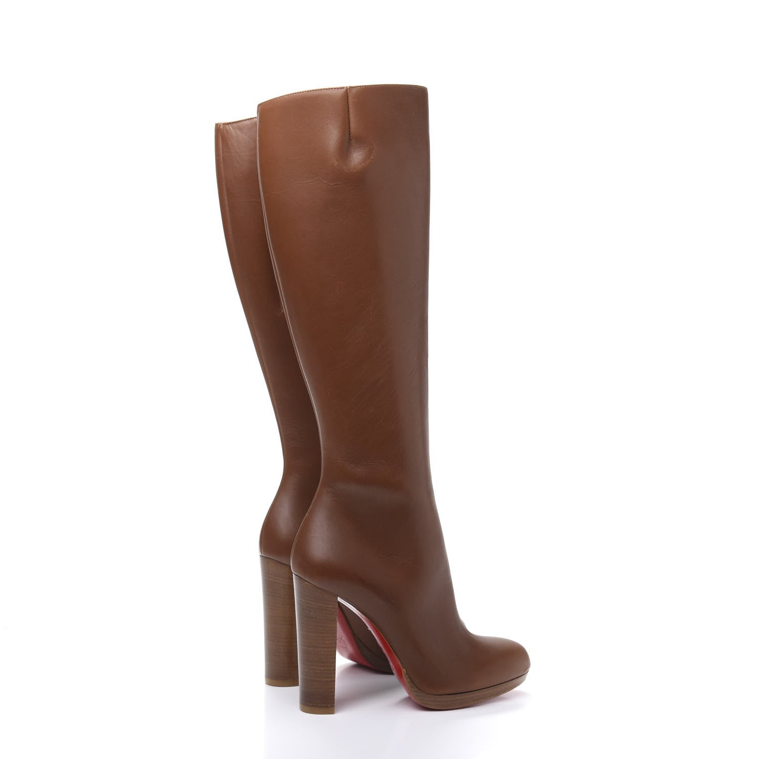 Christian Louboutin Calfskin Brosse Mirabelle 120 Tall Boots 36 Cuoio 4 of 14