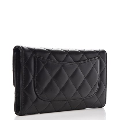 Chanel Lambskin Quilted Large Flap Wallet Black 3 of 8