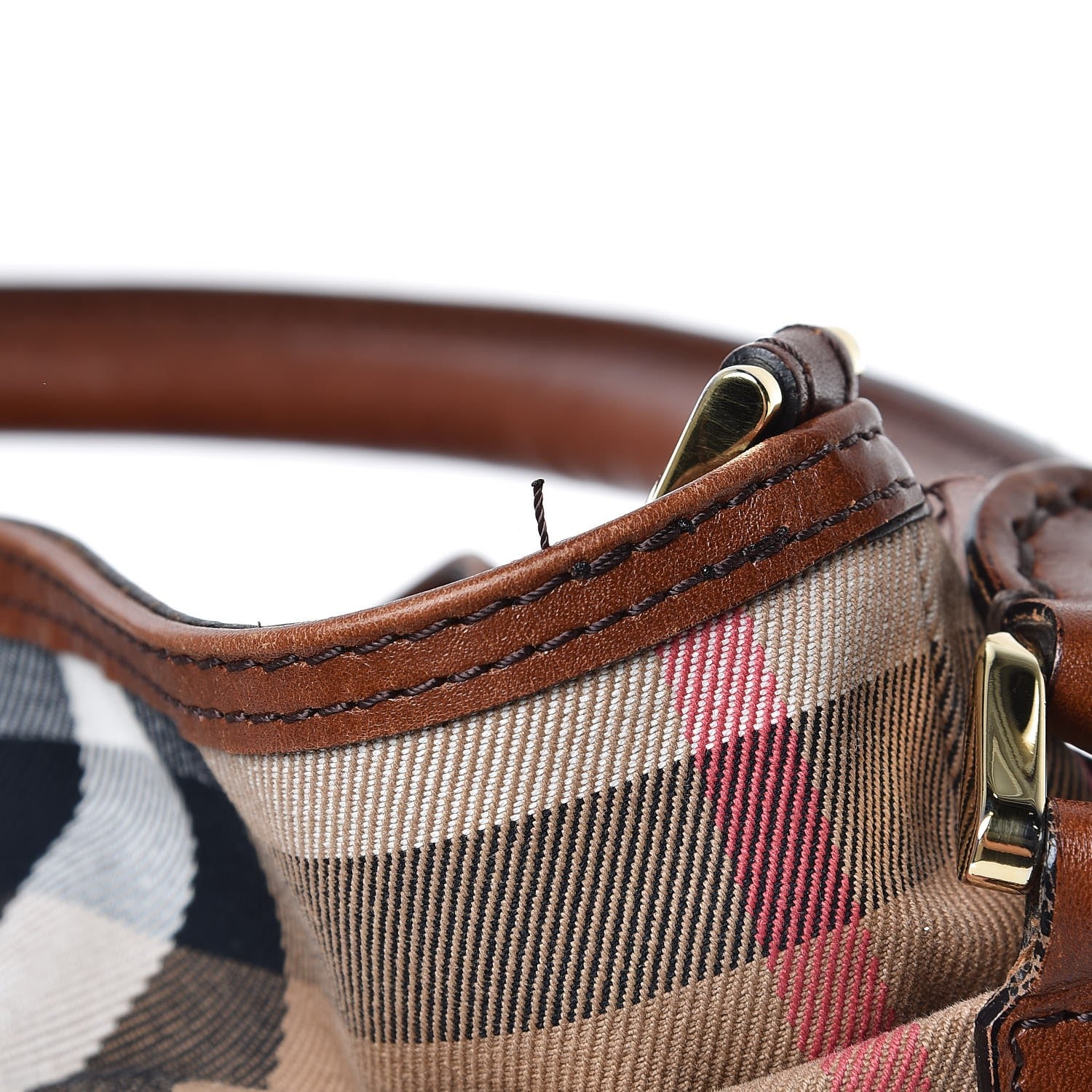 Burberry House Check Bridle Calfskin Medium Gosford Hobo Dark Tan 14 of 14