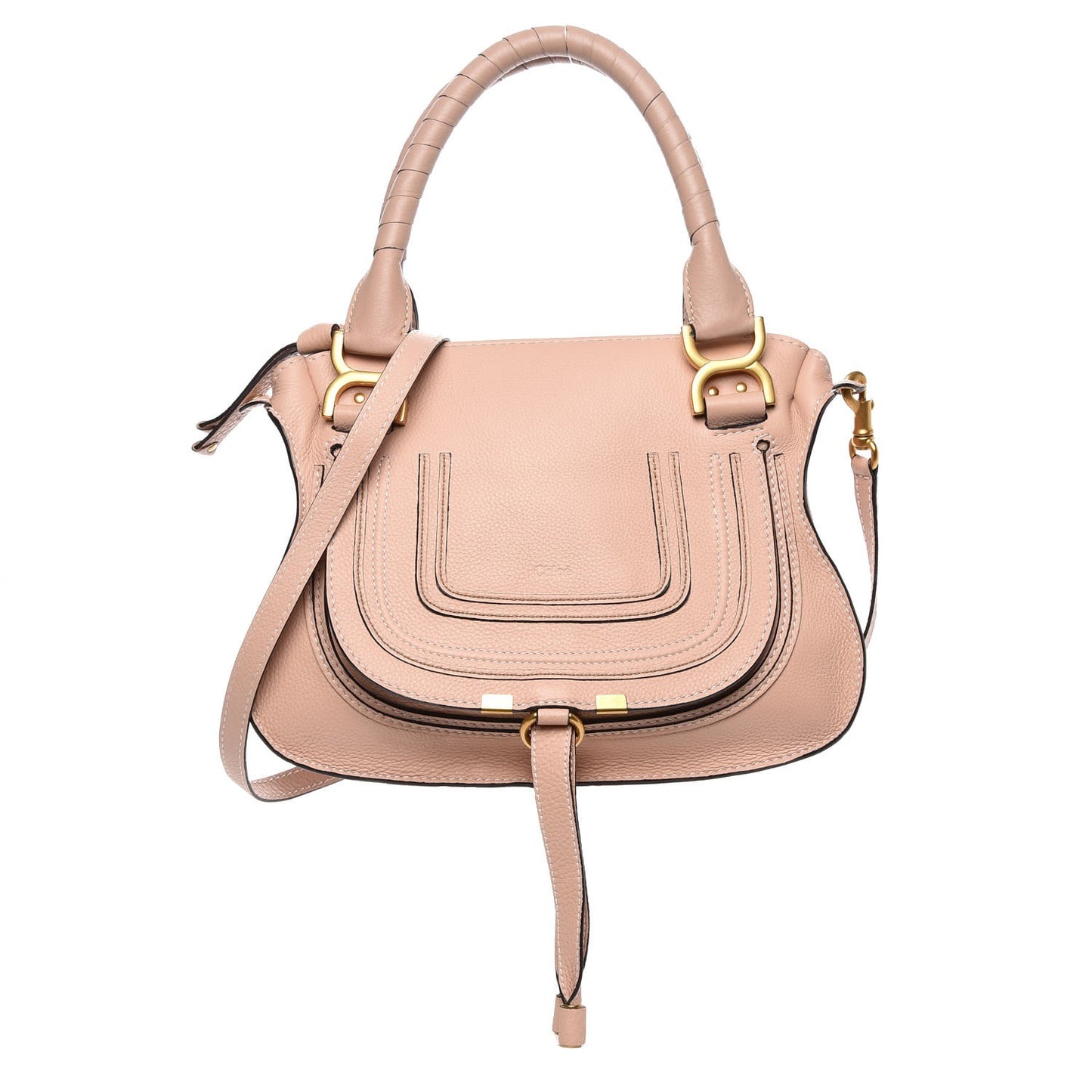 Calfskin Small Marcie Satchel Blush Nude