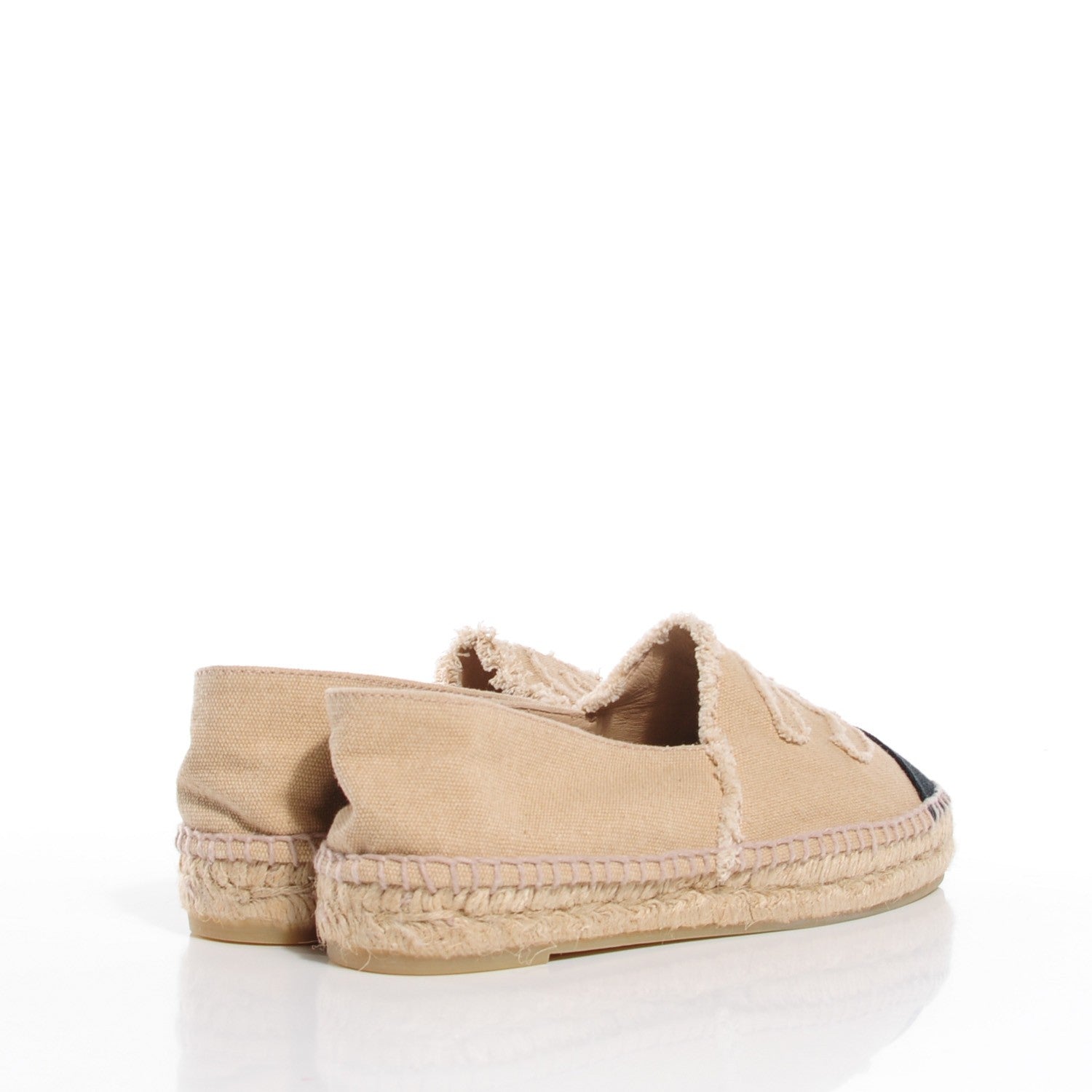 Chanel Toile CC Espadrilles 36 Beige Black 4 of 7