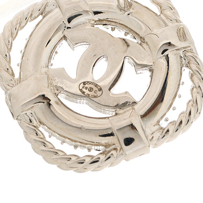 Chanel Crystal CC Lifesaver Earrings Silver 4 of 5