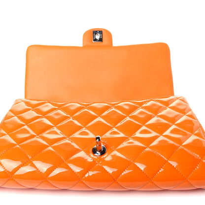 Chanel Patent Quilted Clutch with Chain Flap Orange 11 of 14
