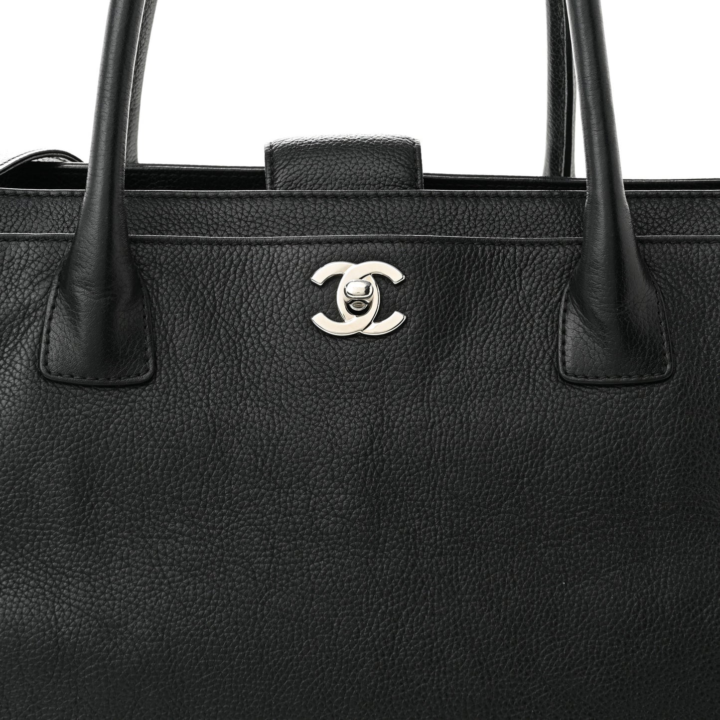 Calfskin Cerf Executive Shopper Tote Black