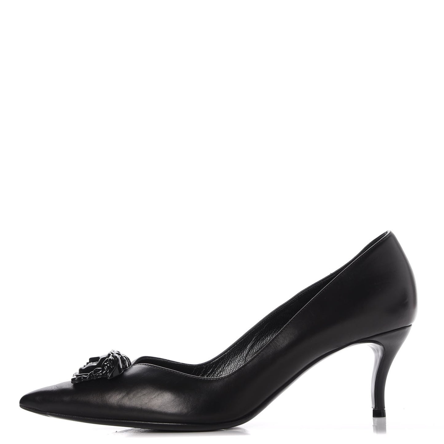 Calfskin Palazzo Kitten Pumps 39.5 Black